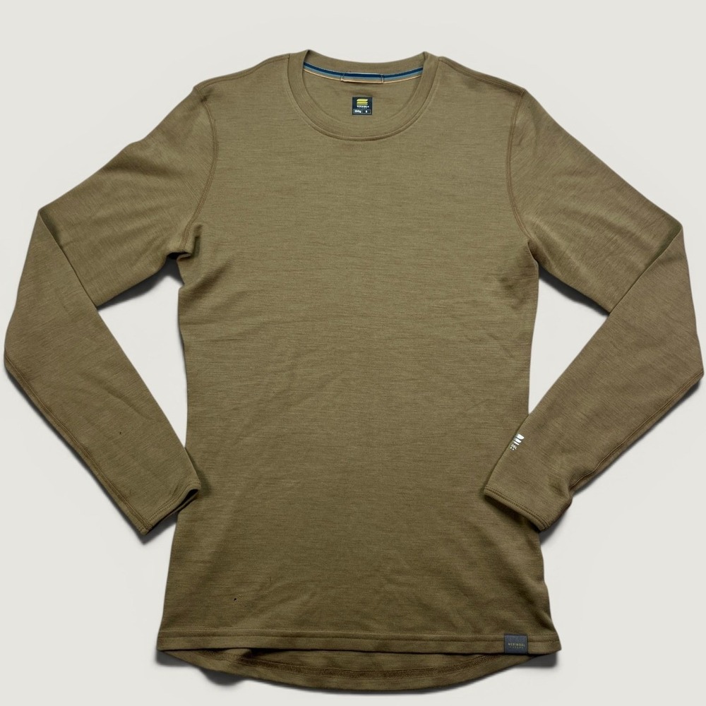 Meriwool Men S Base Layer Brown 100% Superfine Merino Wool 250g Long Sleeve READ